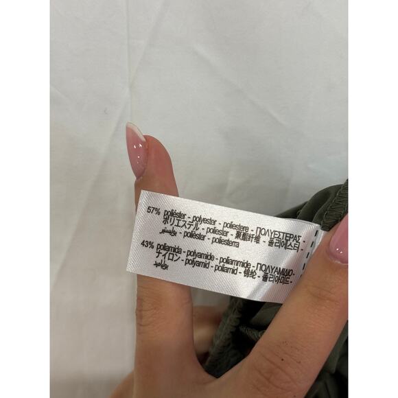 Zara Pull On High Waisted Elastic Waist Parachute Pants Green Women's Size XS - Picture 5 of 5